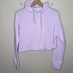 Miss Posh | Baby Pink Cropped Hoodie Sweatshirt Size Medium